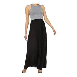 knee length dresses for ladies Berylove Women Silver Grey Wedding Party Guest Dress with Slit A Line Floral Embroidery Maxi Dress, Silver Grey / S